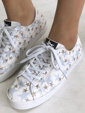 OTBT Blue/Gold/White STAR COURT Low Top Leather Sneakers or Shoes Sz 10